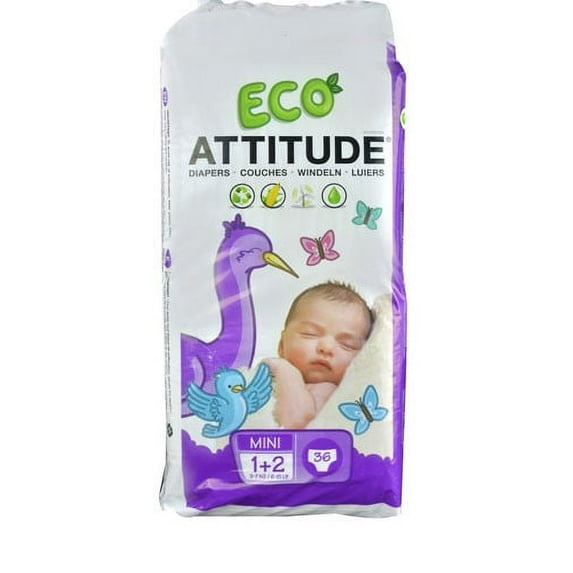ATTITUDE Diapers, Size 1-2, 36 Diapers