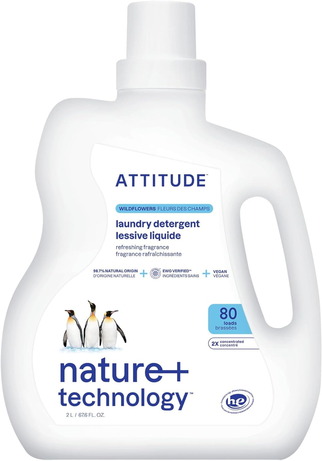 ATTITUDE Liquid Laundry Detergent, EWG Verified Laundry Soap, HE