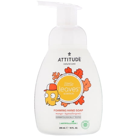 ATTITUDE Little Leaves Science, Foaming Hand Soap, Mango, 10 fl oz (295 ml)