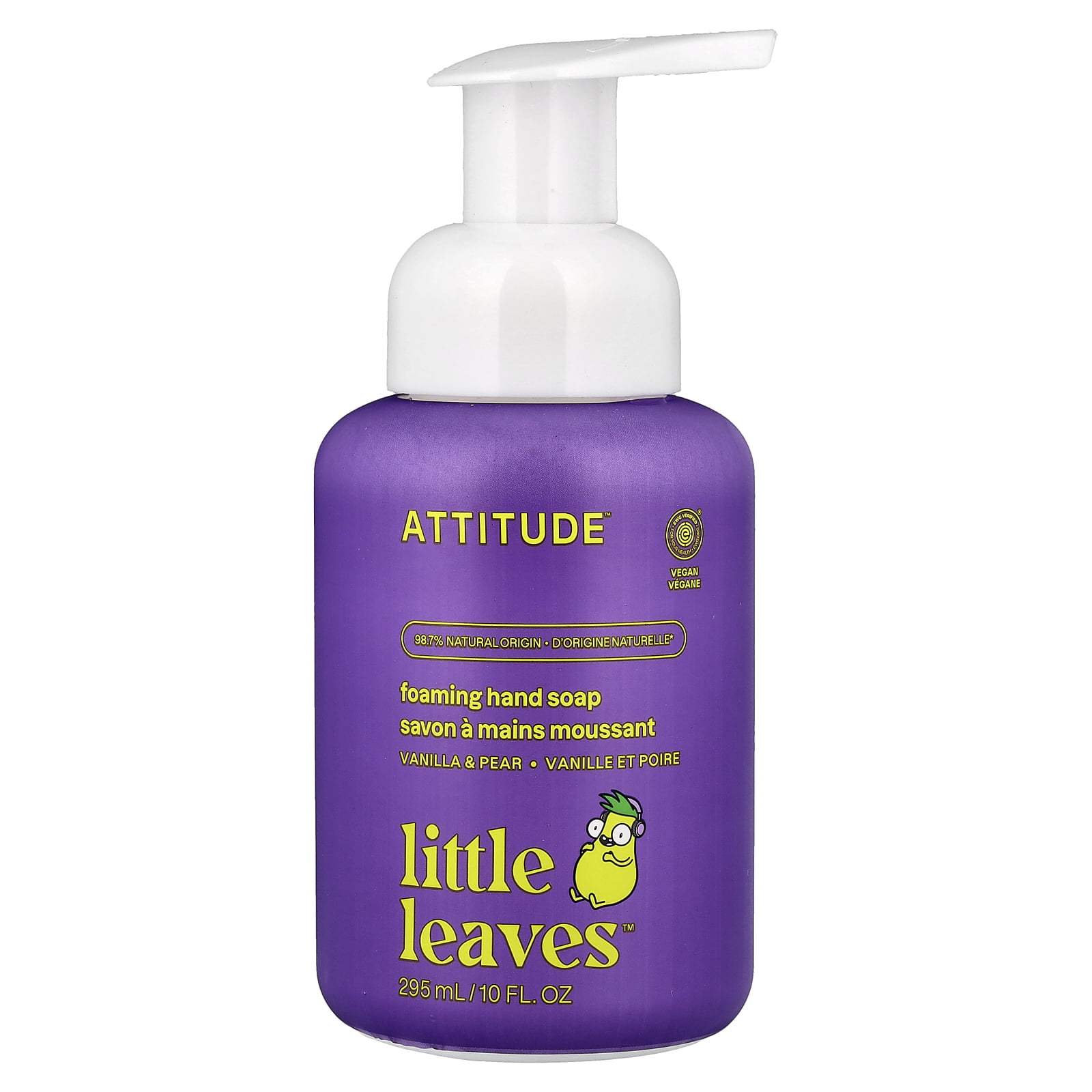 ATTITUDE Little Leaves Science, Foaming Hand Soap, Vanilla & Pear, 10 fl oz (295 ml)