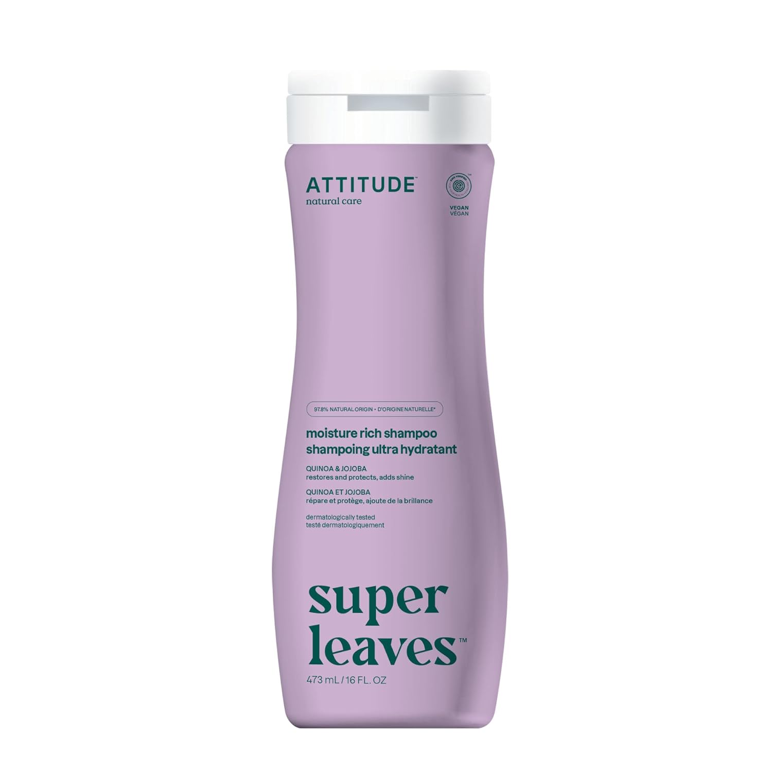 ATTITUDE Moisture Rich Hair Shampoo, EWG Verified, For Dry and Damaged