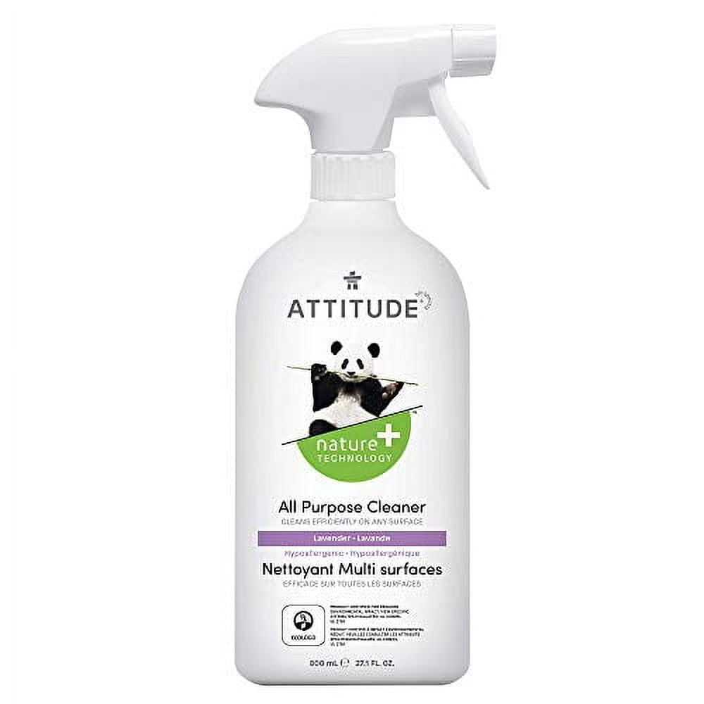 ATTITUDE Multipurpose Spray Cleaner, Efficient Multi-Surface Plant & Mineral-based Formula, Vegan and Cruelty-Free, Lavender, 27.1 Fl Oz
