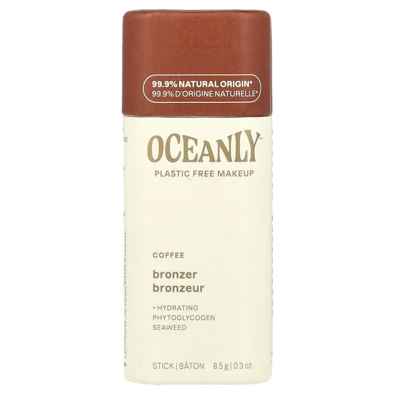 ATTITUDE Oceanly Plastic-Free Lightweight Bronzer Stick, Titanium Dioxide-Free, EWG Verified, Vegan and Cruelty-free Makeup, Coffee, 0.3 Ounces