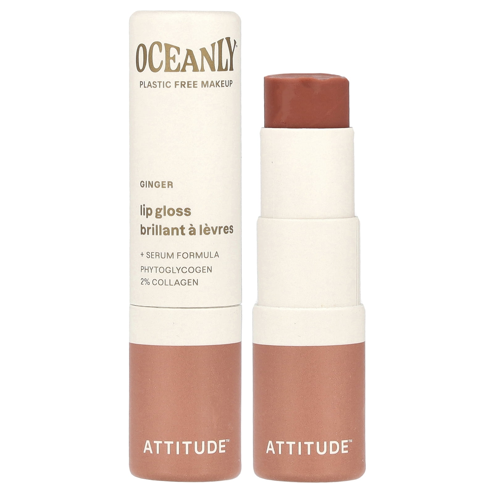 ATTITUDE Oceanly™, Lip Gloss, Ginger, 0.12 oz (3.4 g)