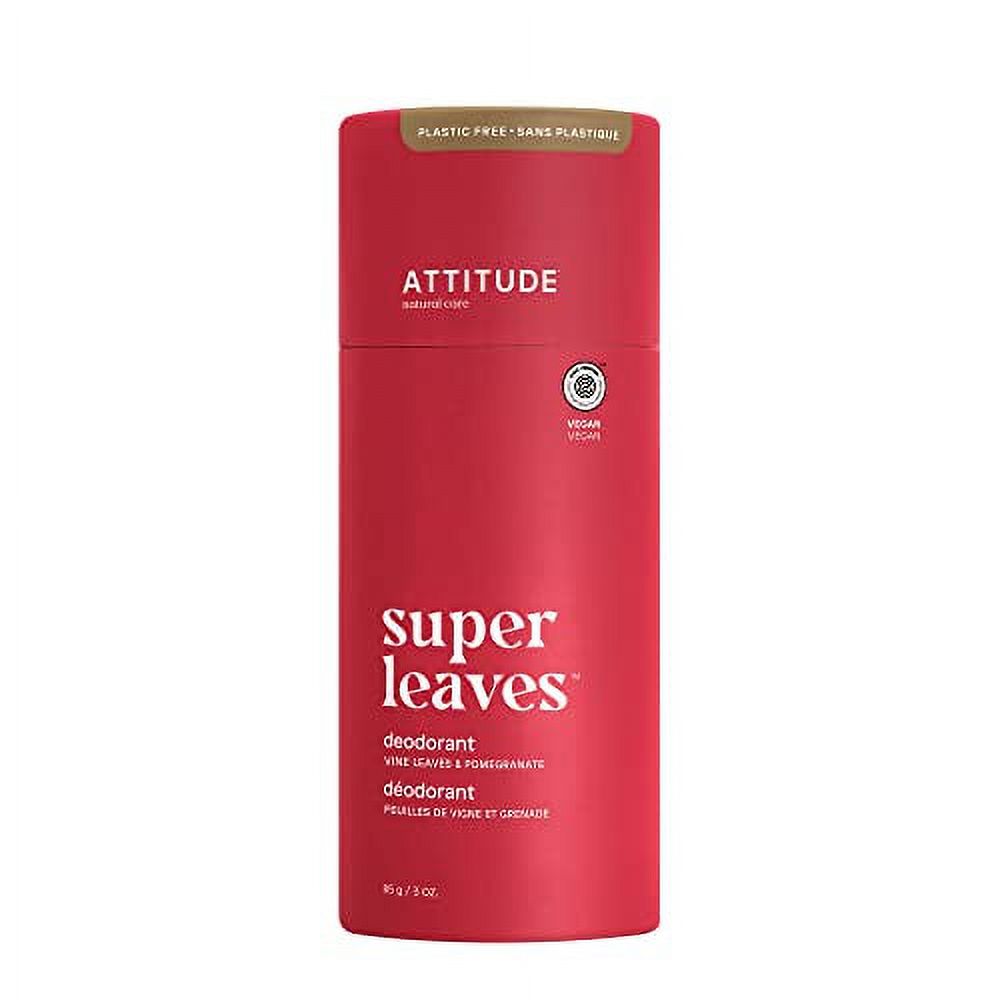 ATTITUDE PlasticFree Deodorant, Aluminum Free, Plant and Mineral