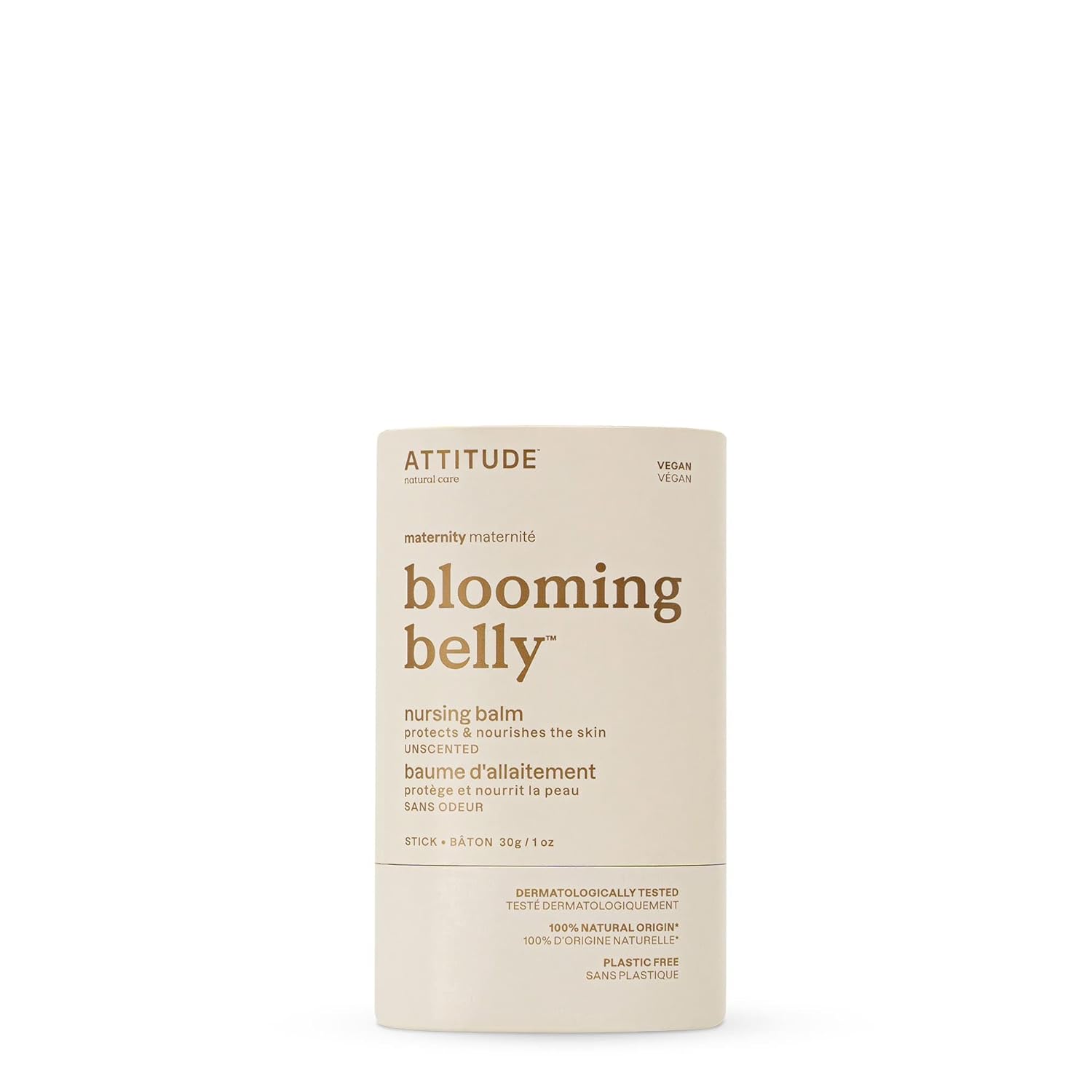 ATTITUDE PlasticFree Nursing Balm Bar, Safe for Nursing, Plant and