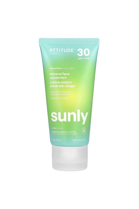 Sunly, Mineral Face Sunscreen, SPF 30, Unscented, 2.6 oz (75 g)