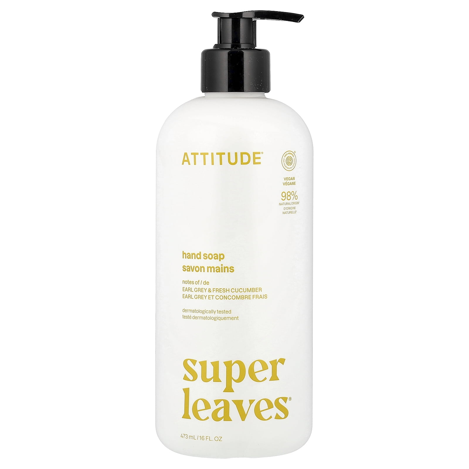 ATTITUDE Super Leaves, Hand Soap, Lemon Leaves, 16 fl oz (473 ml)