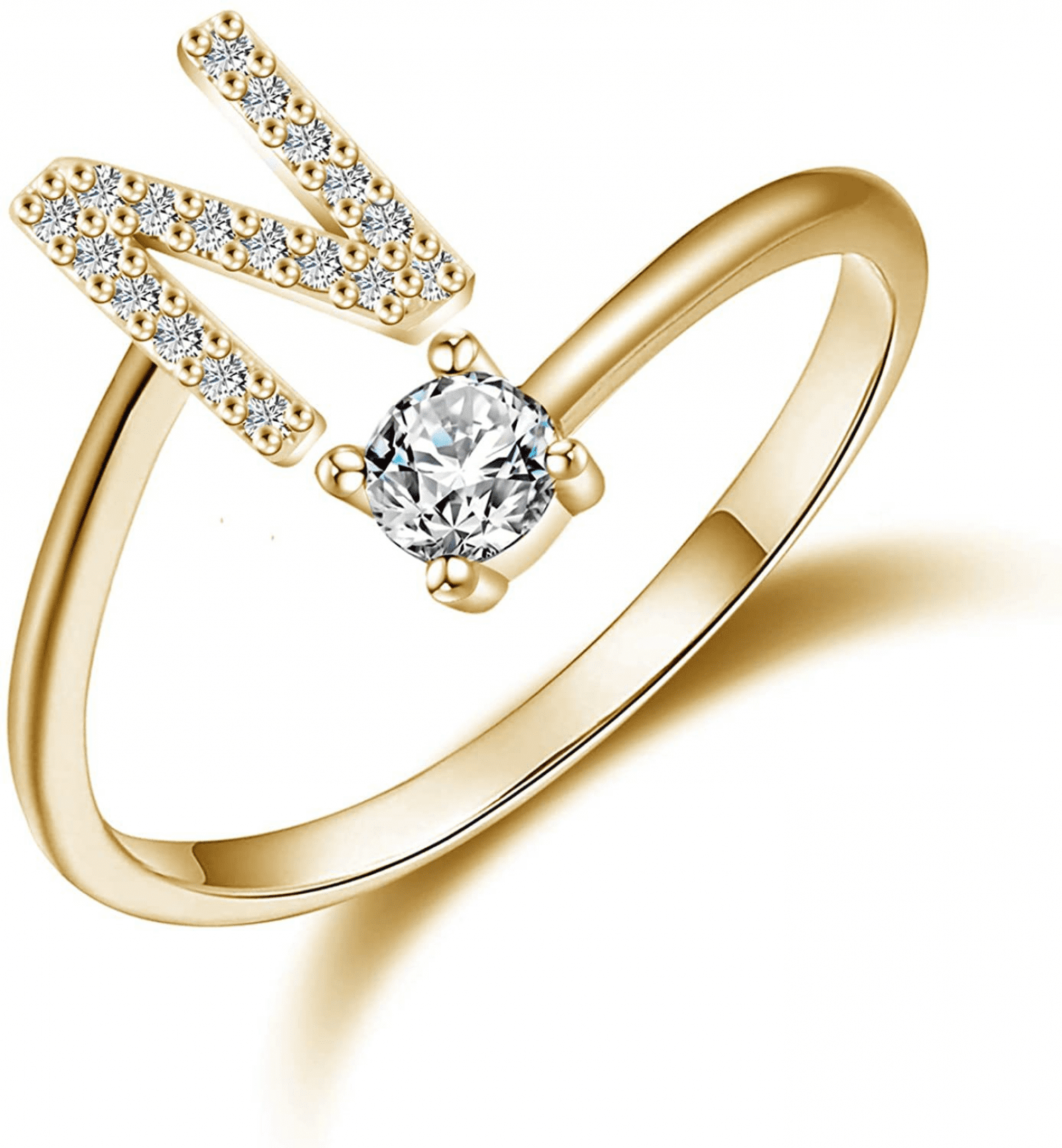 Gold letter 2024 ring ladies