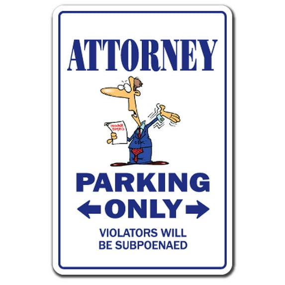 ATTORNEY Decal parking Decals lawyer law office paralegal sue | Indoor/Outdoor | 12" Tall