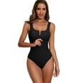 thumbnail image 1 of ATTRACO One Piece Swimsuit Women Color Contrast U Collar Bathing Suit Sexy Monokini Swimwear S-XL, 1 of 6