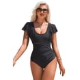 thumbnail image 1 of ATTRACO One Piece Swimsuit Women Falbala Design U Collar Bathing Suit Sexy Monokini Swimwear S-XL, 1 of 7