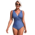 thumbnail image 1 of ATTRACO One Piece Swimsuit Women V Collar Bathing Suit Sexy Monokini Swimwear S-XL, 1 of 7