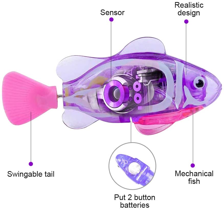 ATUBAN Interactive Robot Fish Toys for Cat/Dog, Activated Swimming in
