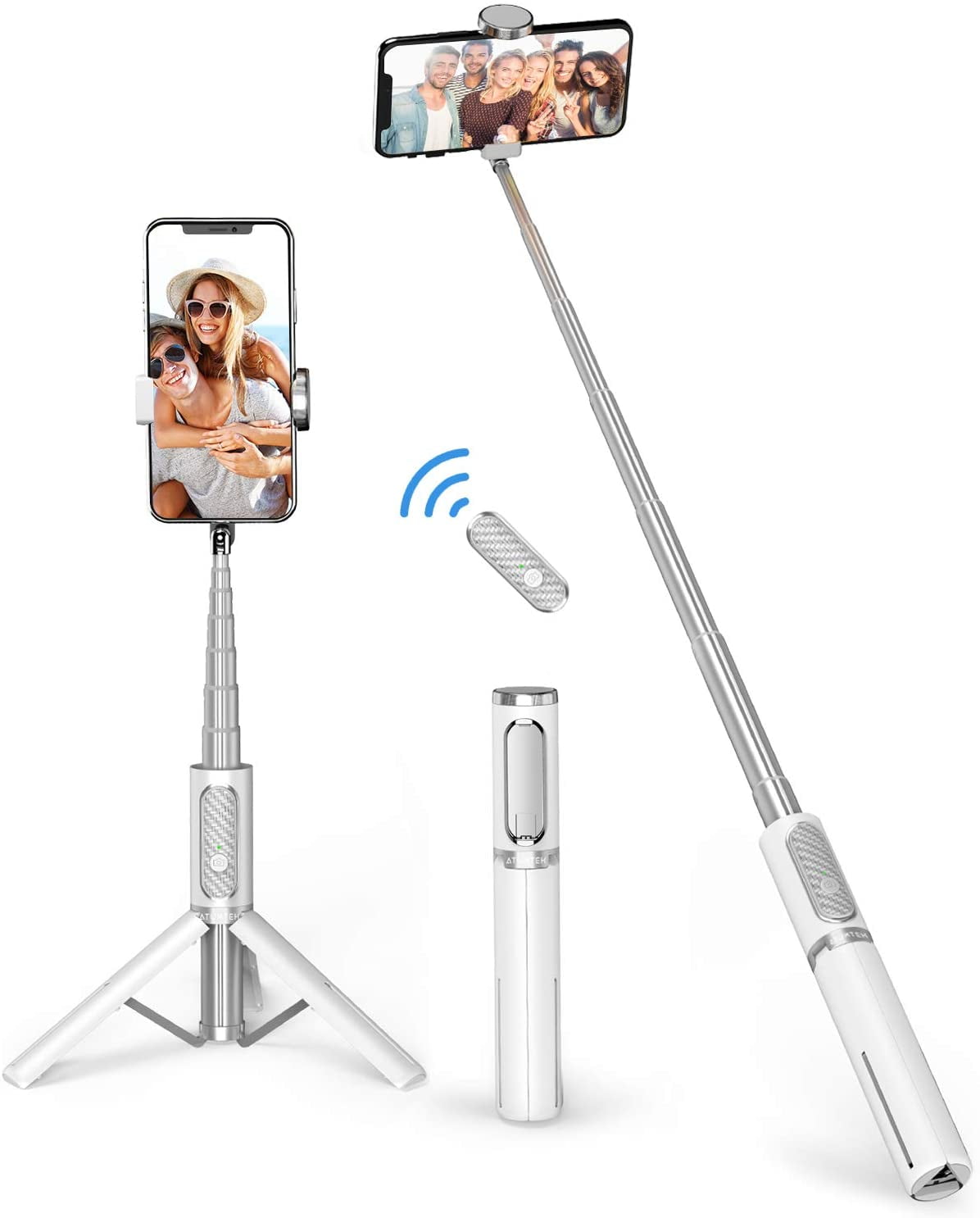 ATUMTEK Bluetooth Selfie Stick Tripod, Extendable 3 in 1 Aluminum