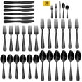 thumbnail image 1 of AMBLER 30 Piece Black Silverware Set for 6, Stainless Steel Knife Fork Spoon for Home Kitchen Restaurant, 1 of 7