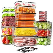 ATUPEN 50 Pcs Food Storage Containers with Lids, Meal Prep Plastic Container Pantry & Kitchen Organization(24 Containers   24 Lids)