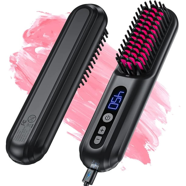 ATUPEN Cordless Hair Straightener Brush Portable Negative Ion Hot Comb 45Mins Long Battery Life with USB Rechargeable Feature Fast Heating 9 Temp Settings Anti Scald 30Mins Auto Off for Travel Walmart...