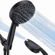 ATUPEN Shower Head with Handheld, High Pressure 10 Modes with 59" Stainless Steel Hose Adjustable Holder Black