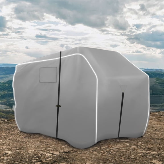 ATV Covers Waterproof Outdoor Heavy Duty, ATV Cover 600D UV Resistant Tear Proof with Windproof Straps Elastic Hem, Universal Quad Cover with Reflective Strips Bag, 95" L * 50" W * 48" H, Gray