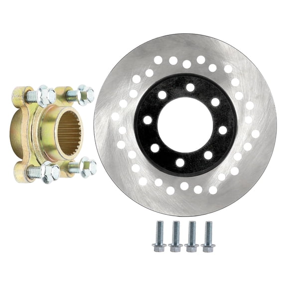 ATV Disc Brake Rotor with Brake Disc Rotor Hub Adapter for Go Kart Karting ATV UTV Drift Trike Golf Cart Quad Buggy Dune Moped Lawn Mower Four Wheeler Tricycle DIY Rebuild Upgrade Project