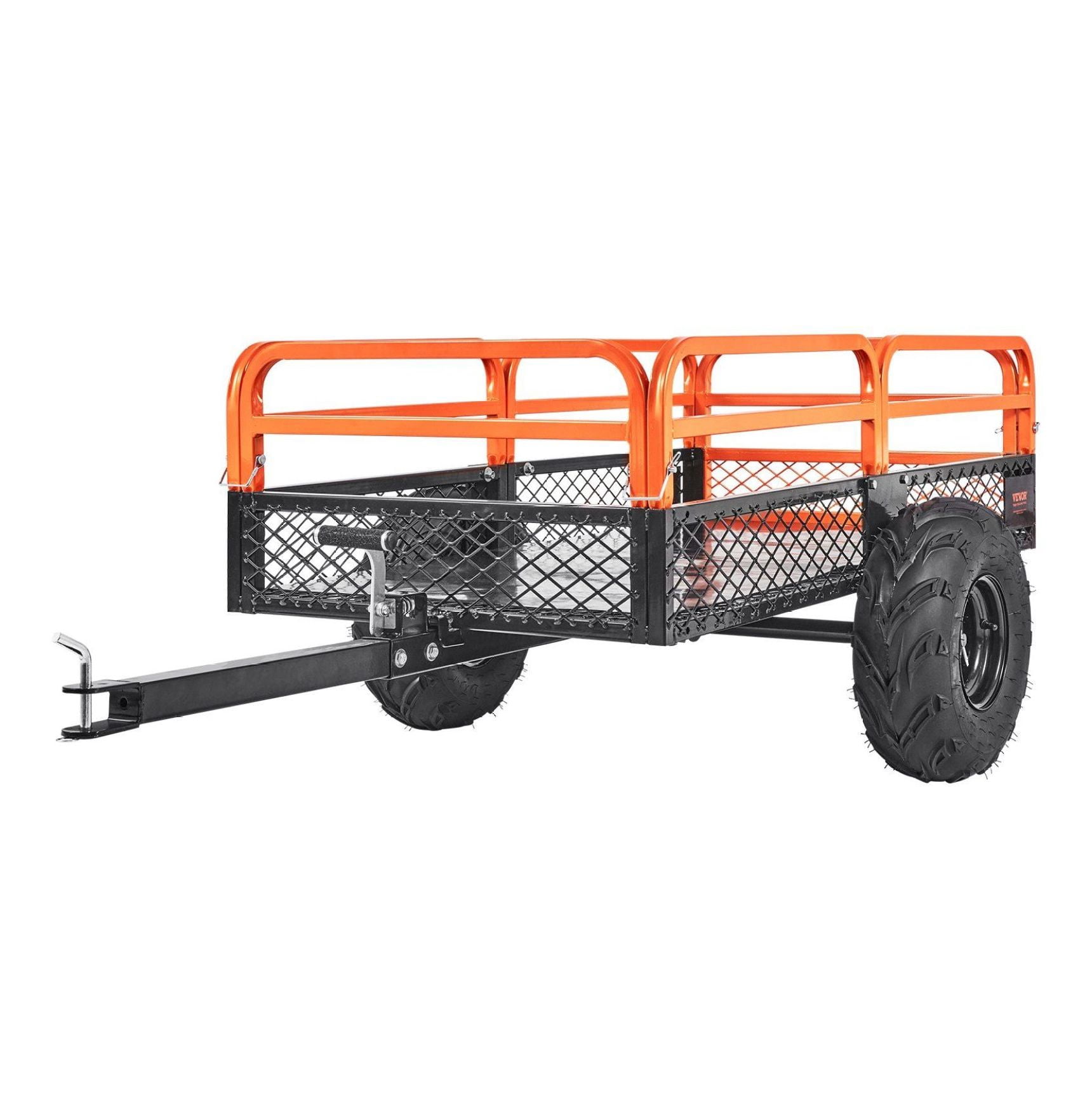 ATV Dump Trailer - 1500 lb Capacity, 15 Cu Ft - Steel Tow Behind Cart for Tractors, UTVs & Mowers - Removable Sides, 2 Tires