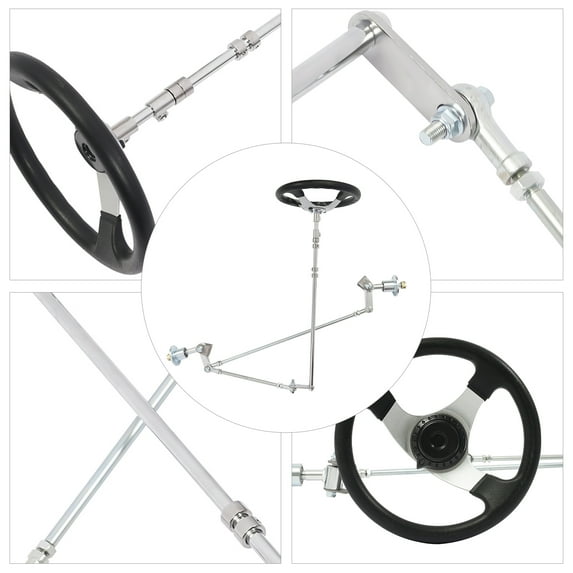 ATV Go Kart Steering Wheel Gear Rack Shaft Tie Rod Kit Assembly for 168cc Go Kart Quad – Durable Metal Adjustable Front Steering Replacement