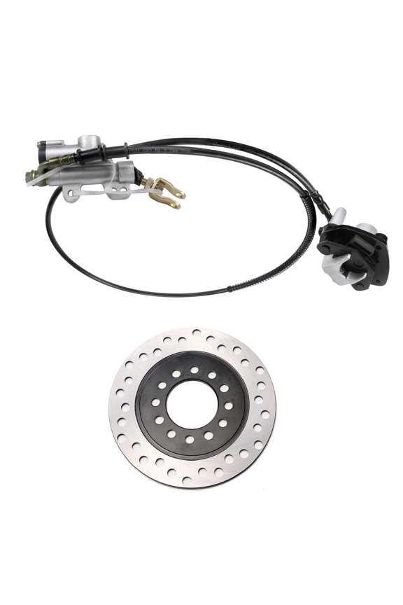 ATV Go kart Hydraulic Rear Brake Master Cylinder Caliper Disc Rotor Brake Kit for 50cc-125cc Karting Drift Trike Golf Cart Quad Buggy Dune Moped TaoTao Buyang Coolsport Kazuma Sunl Roketa AIM-EX