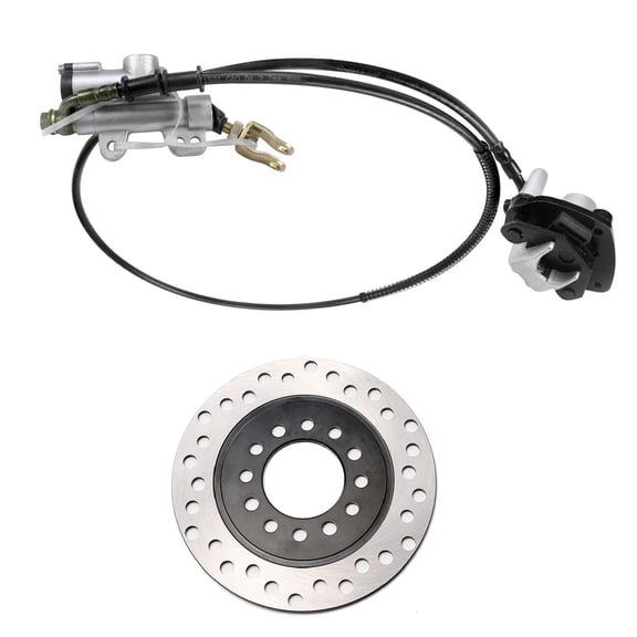 ATV Go kart Hydraulic Rear Brake Master Cylinder Caliper Disc Rotor Brake Kit for 50cc-125cc Karting Drift Trike Golf Cart Quad Buggy Dune Moped TaoTao Buyang Coolsport Kazuma Sunl Roketa AIM-EX