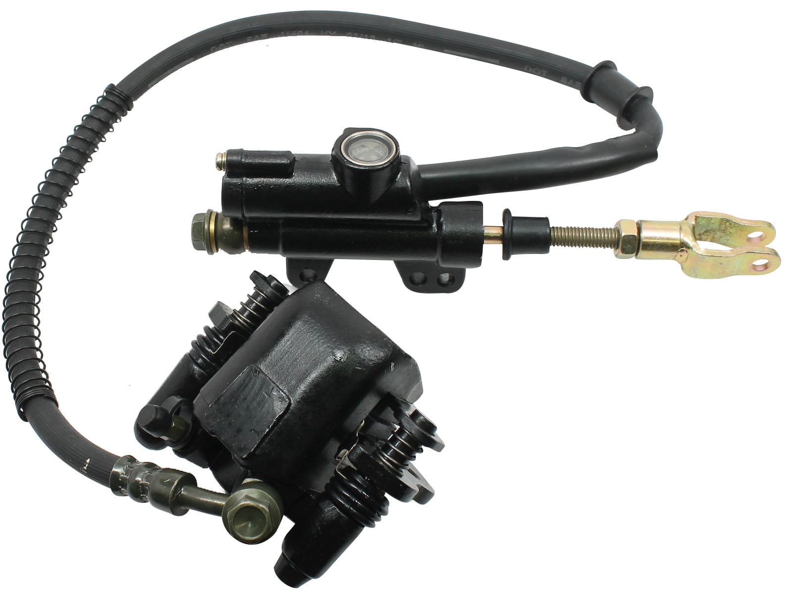 ATV Hydraulic Brake Assembly - Master Cylinder & Caliper Set For 50cc To 250cc Go Karts, Quads & Dirt Bikes, Includes Brake Light Switch (Blue) - View #7
