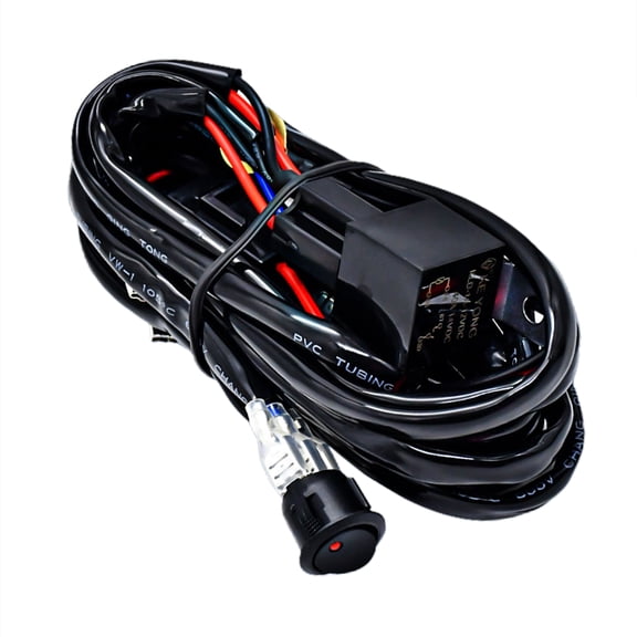 ATV Motorcycle Cable Wire Harness Kit LED Lamp Spotlights Headlamp On-Off Compatible For Car Boat Truck