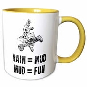 ATV Rain Equals Mud and Mad Equals Fun 11oz Two-Tone Yellow Mug mug-282680-8