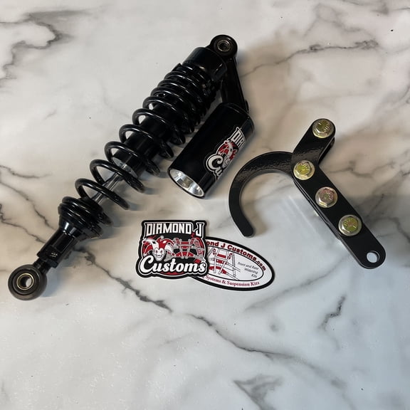 ATV Rear Shock Conversion Kit + Aftermarket Shock (KFX, 90cc Quads) + 8mm Coil