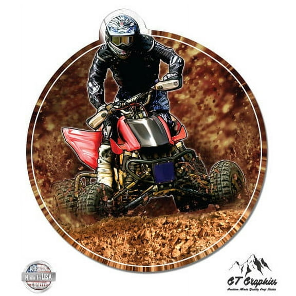 ATV Rider I Love Dirt Quad - 3" Vinyl Sticker - For Car Laptop I-Pad Phone Helmet Hard Hat - Waterproof Decal