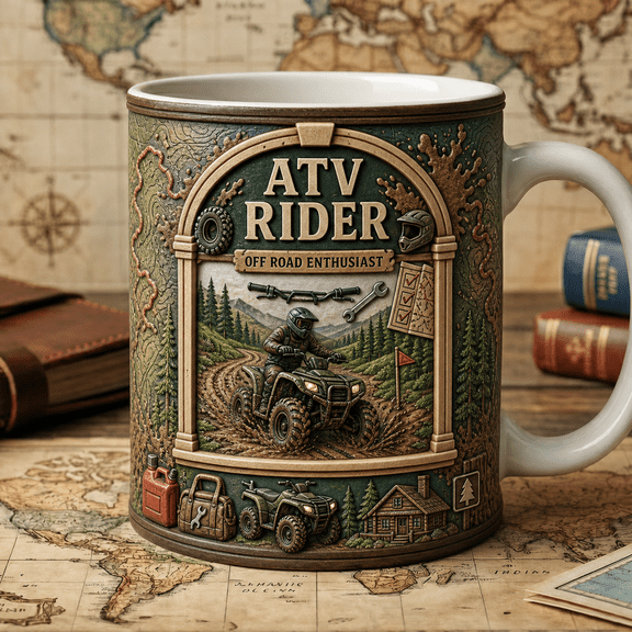 ATV Rider Mug Off Road Enthusiast Gift for Trail Riding Fans