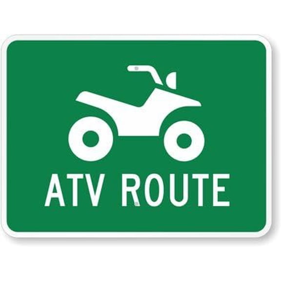 ATV Sign: ATV Route (with Graphic) Metal Sign 8"x12" – Indoor/Outdoor Use for Home & Office