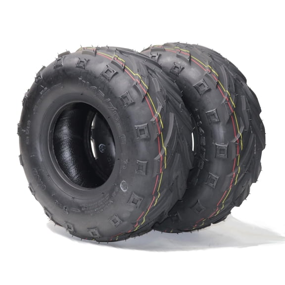 ATV UTV All-Terrain Tires 19X7.00-8 Set of 2, 4-PR, Rim 8X5.5, OD 18.7in, SW 7in, Max Load 175Lbs, LCI/SI 20F, Tubeless