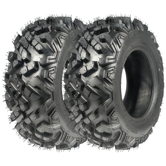 ATV UTV Tires 25x8-12 Front & 25x10-12 Rear, 6-Ply Rated Heavy Duty Tubeless All-Terrain Tires for Mud, Sand, Rock and Snow, Off-Road Quad Go Kart Replacement