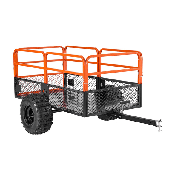 ATV UTV Utility Trailer - 28 Cu Ft, 1800lbs Capacity Steel Dump Trailer, Tow Behind Garden Cart with Removable Panel, Heavy Duty Yard Trailer for Tractor