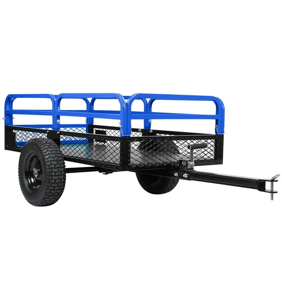 ATV Utility Trailer 15 cu ft - 750 lb Capacity with Dumping Bed & Removable Sides