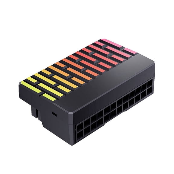 ATX 24-Pin 90Power Connector Adapter 5V 3 Pin ARGB 24Pin Female to Male 90 Power Adapter DIY for Desktops PC Black