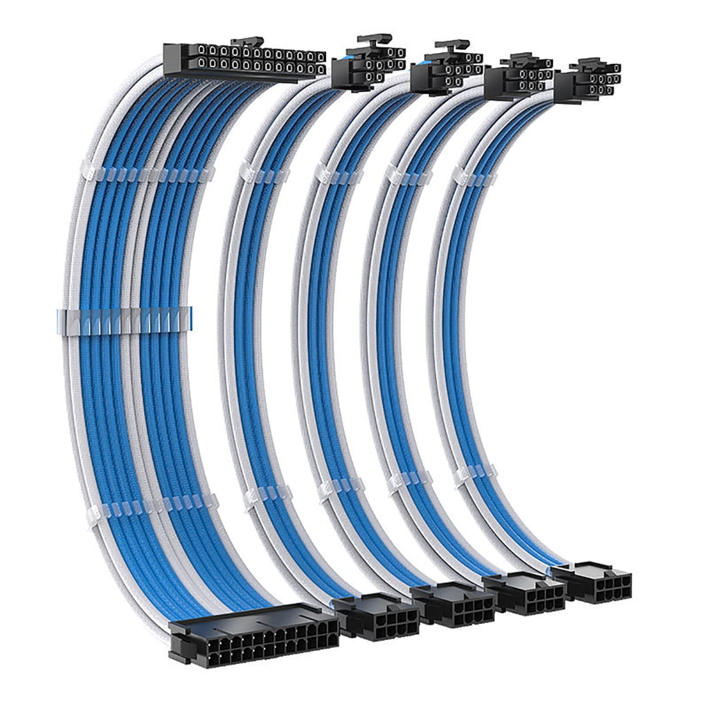 ATX 24 Pin Dual PCIE 6+2 Pin Dual EPS 4+4 Pin PSU Power Extension Cable Cord