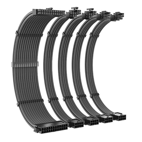 ATX 24 Pin Dual PCIE 6+2 Pin Dual EPS 4+4 Pin PSU Power Extension Cable Cord