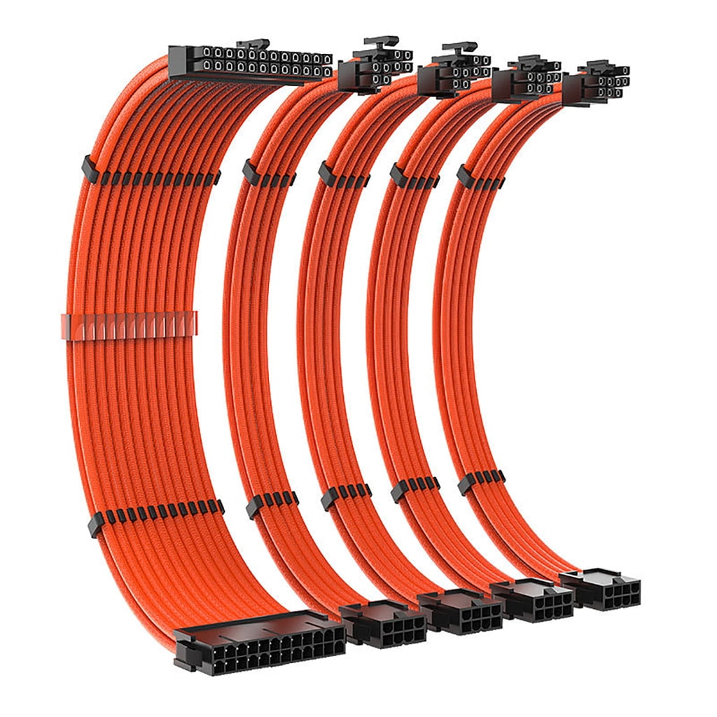 ATX 24 Pin Dual PCIE 6+2 Pin Dual EPS 4+4 Pin PSU Power Extension Cable Cord