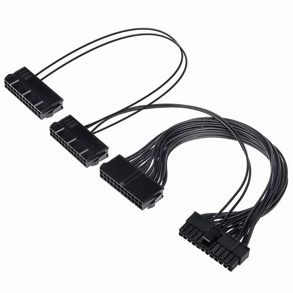 ATX 24 Pin Male 1 to 3 Ports Female Power Supply PSU Splitter Cable ATX Chassis Power Supply 30CM PSU Extension Adapter
