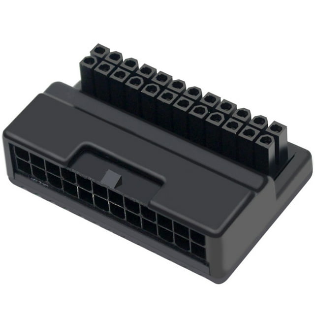 ATX 24 Pin to 90 Degree Power Plug Adapter Mainboard Motherboard Supply Cable Connectors DIY Mounting Accessessory