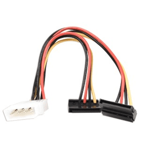 ATX Molex Power to Dual 90 Serial ATA (SATA) Power Adapter