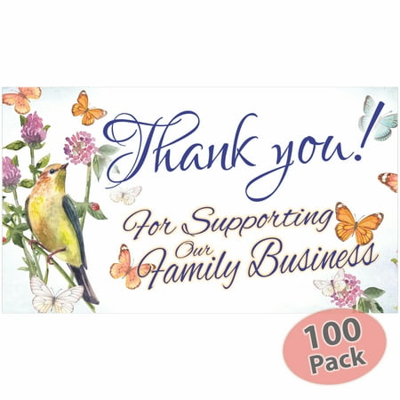 ATX CUSTOM SIGNS - Thank You for Your Business Cards - 100 Pack - Thank You For Supporting Our Family Business (Business Card Size)