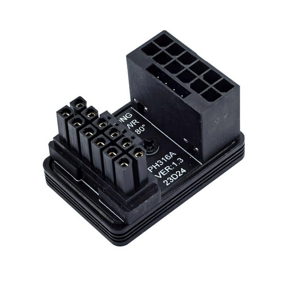 ATX3.0 12VHPWR 180 Angled Turning Connector 16P to 16P GPU Power Connector 600W Power Adapter for Desktop Graphics Cards