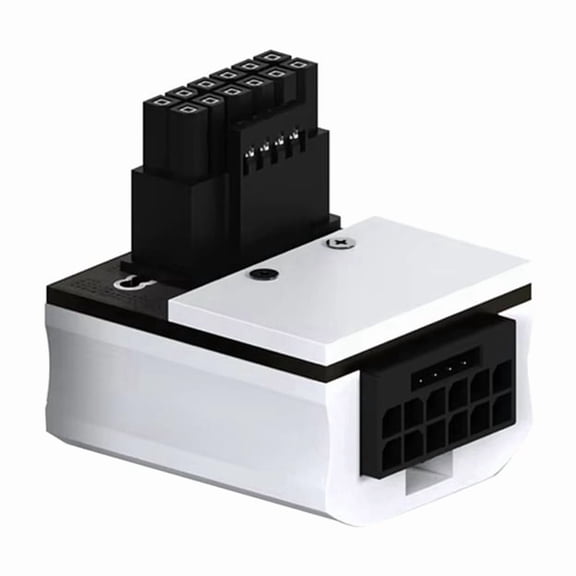 ATX3.0 90 Degree Power Connector DIY 12VHRWR 12+4 Pin Computer Graphics Card GPU Adapter STD for 4090 4080 White,1 * Power Supply Adapter,White